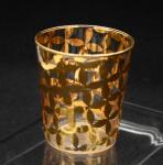 Gold Print High End Stemless Wine Glass Tumbler , Crystal Highball Glasses