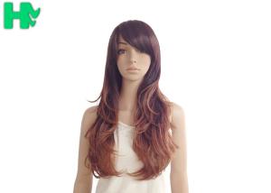China Natural Curly Ombre Synthetic Hair Wigs / Swiss Lace Synthetic Wigs wholesale