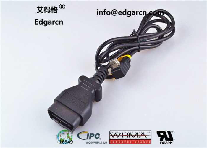 Velhcle Wire Harness Obd Diagnostic Cable J1962 With 16 Pin Injection Plug