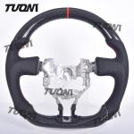 Modern Black Leather Carbon Fiber Toyota Steering Wheel Lightweight Flat Bottom