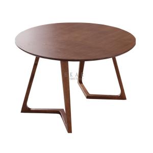China Modern Walnut Solid Ash Wood 1m Round Dining Table 4 Seater wholesale