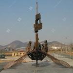 Customized Large Casted Bronze Boat Statue For Outdoor Decoration