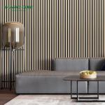 Houses Easy Cleaning Wooden Acoustic Wall Panels Slat Wall Panel With Black Pet