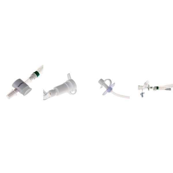 Closed Suction Catheter with Y Piece for Continuous Breathing Soft Blue Suction Tip and Double Swivel Connector