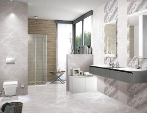 China 0.1 W.A Contemporary Residential Building , 9mm Bathroom Ceramic Wall Tiles 30x60cm wholesale