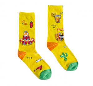 China Trendy Popular Colorful Dress Women Socks , Jacquard Logo Stylish Dress Socks Girls Cotton Socks wholesale