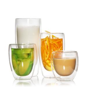 China Printed Double Wall Cappuccino Cups Insulated Glassware 150ml wholesale