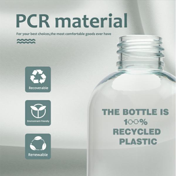 350ML Plastic Packaging Bottles Recycled PCR Customized Cylinder Cap Pump