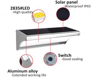 China Aluminum Alloy Outdoor Solar Power Wall Lamp With Sensor Garden Use on sale