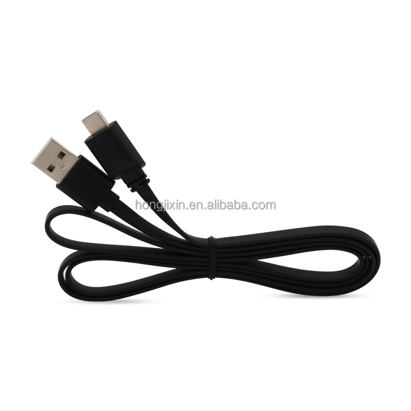 USB2.0 Type-C to Type-C Flat Cable with PVC Jacket Braid Shielding Charging Function for Computer Use