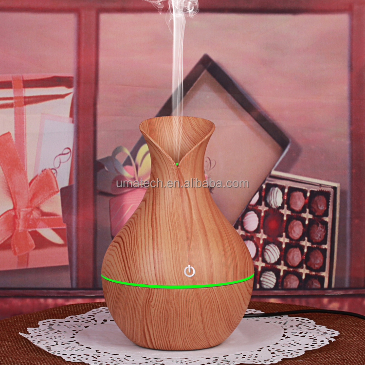 130ML Wood Grain Ultrasonic Vase Portable Mini USB Humidifier for Moisture Management
