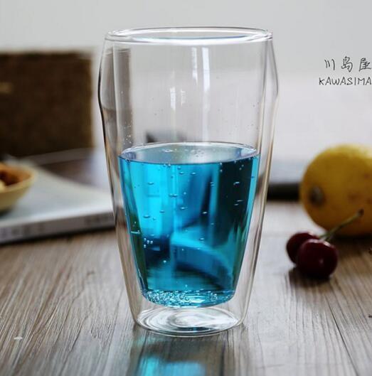 Quality Borosilicate double wall glass handmade  500ml big glass cup with handle and lip clean Heat-resisting glass cup for sale