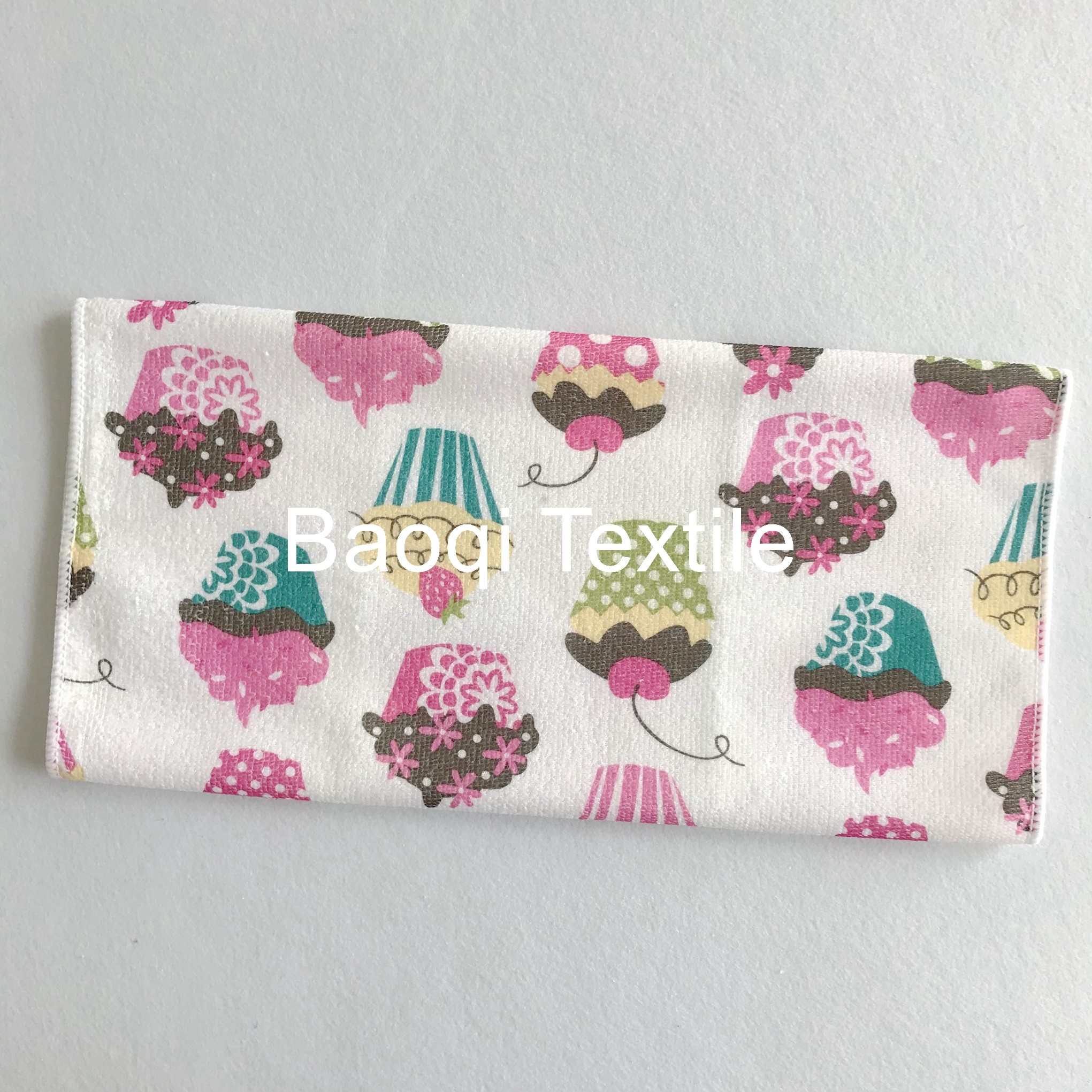 Single side printed 100% poly kitchen towels ,microfiber cake towels kitchen cleaning rags size 40cm*60cm