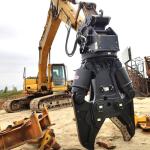 Black Durable Excavator Hydraulic Shear Attachment For CAT VOLOV KOBELCO