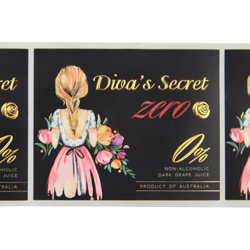 Waterproof Self Adhesive Sticker Labels Wine Bottle Custom Logo Printing