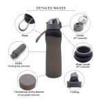 Food Grade 650ML Collapsible Silicone Water Bottle