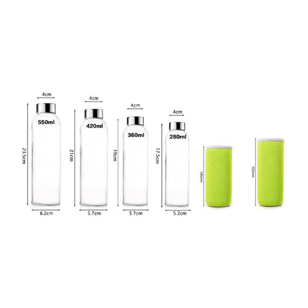 35ml Borosilicate Glass Water Bottle