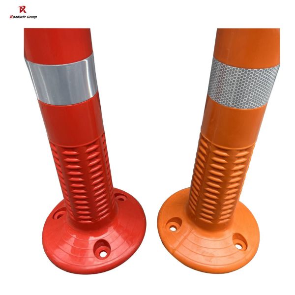 Traffic PU 500mm Warning Post Reflective Delineator Road Spring Flexible Bollard