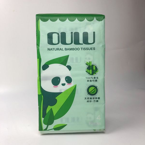 High quality Home office Unbleached bamboo pulp soft 2ply rectangular facial tissue