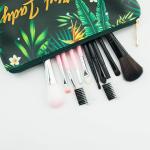 Girls Green Plant Polyester Makeup Bag Organizer