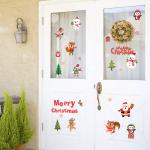 Durable Christmas Wall Stickers PVC 3D Santa Claus Snowman Penguin Pattern