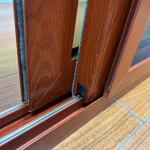 Insect Screen Aluminum Sliding Window For Bathroom Woodgrain Color