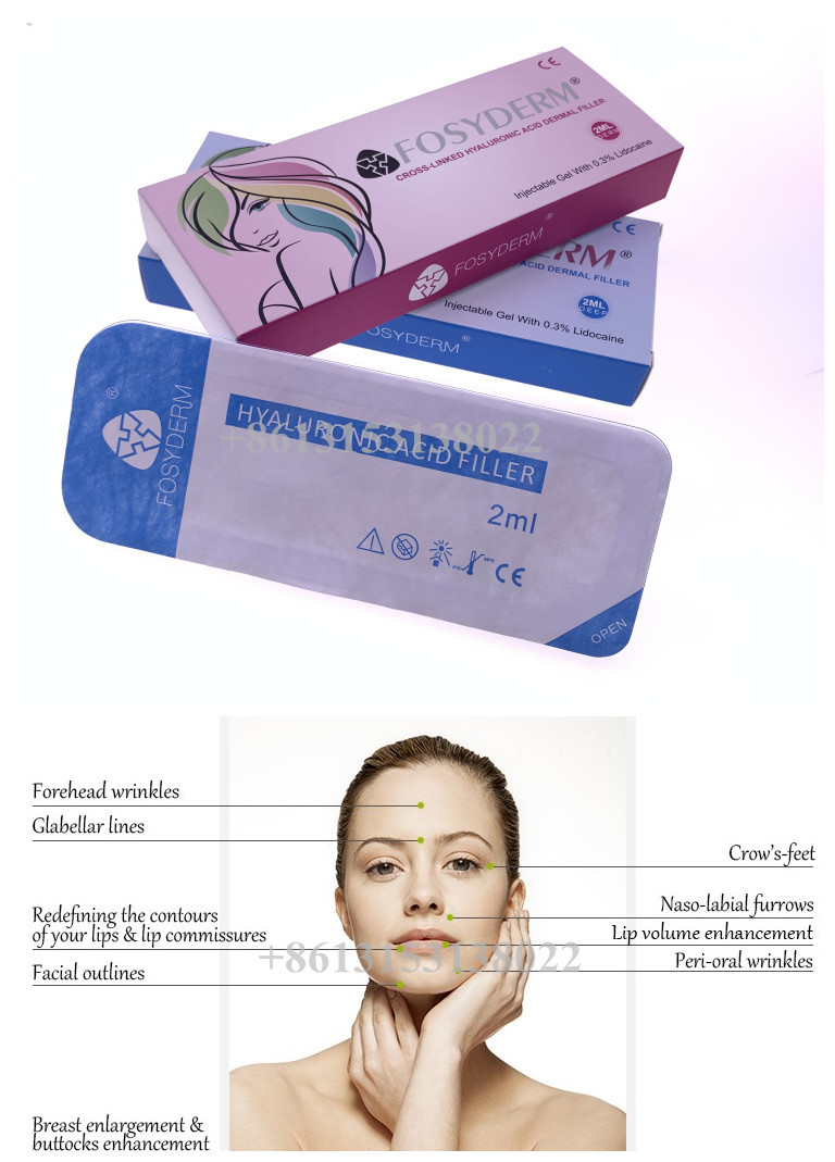 2ml Cross Linked Hyaluronic Acid Dermal Filler HA Gel Lip Filler