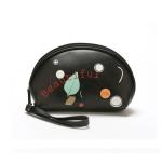 Simple Black L20*D7*H12 Cm PU Cosmetic Bag For Ladies