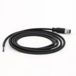 M12 4 Pin Connectors 2M Pre-Assembled Cable Male Straight PVC CE Unshielded