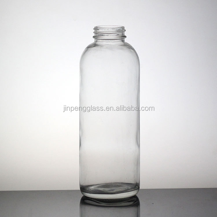 Clear Apple Shaped Juice Bottle 500ml High Flint Glass Bottle with Plastic Cap