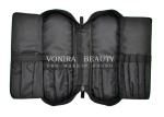 Professional Double Zippers Makeup Brush Bag Large Capacity Black Cosmetics