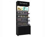 Luxury Perfume Display Cabinet , Black Fragrance Display Cabinet Easy Assemble