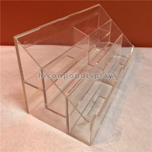 China Retail Store 3 Step Counter Display Racks Clear Acrylic Display Holder For Brochure wholesale