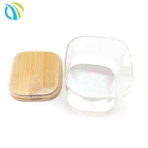 China 16oz 200ml Glass Food Storage Jars Round  11.8 Bamboo Lid Containers on sale