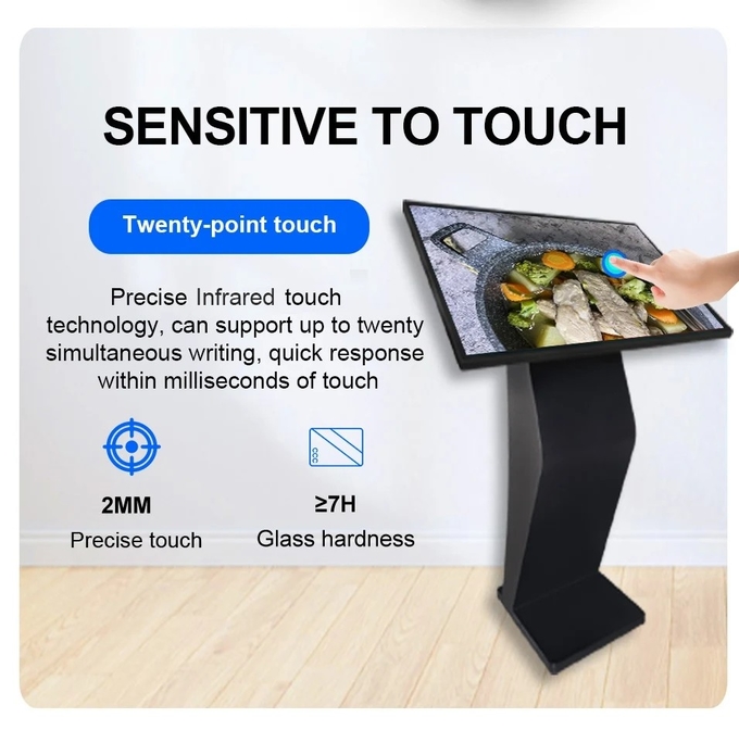 All In One Self Check Kiosk Horizontal Multimedia Display Android Windows