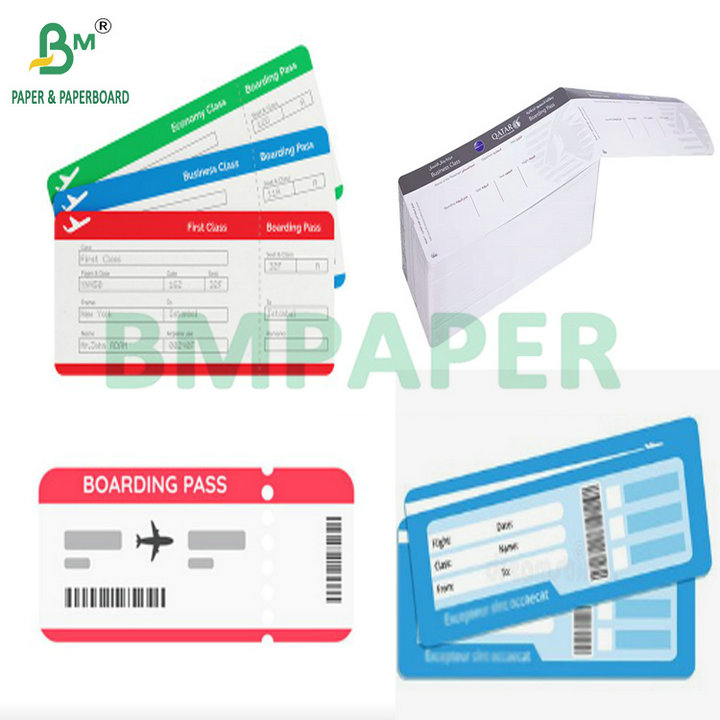 175g 18.8cm x 8.3cm Thermal Blank Boarding Pass Customized Cheap Flights Tickets 