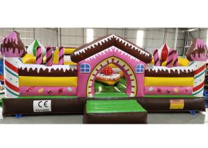 China Inflatable Candy Fun City Children Playground With Small Slide / Blow Up Trampoline wholesale