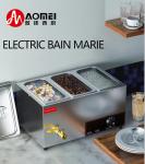 Stainless Steel 6-Pan Electric Bain Marie Buffet Warmer for Food Service