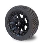 ShuRan Gloss Black 12 Inch Golf Cart Wheels And Tires 215/35-12 Tire DOT