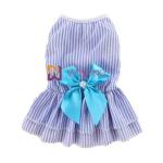 Customizable Color Poly cute dog dresses Satin Bow Cotton Seersucker