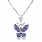 Solitaire Pendant Angara Natural Tanzanite Necklace For Women Girls 14K