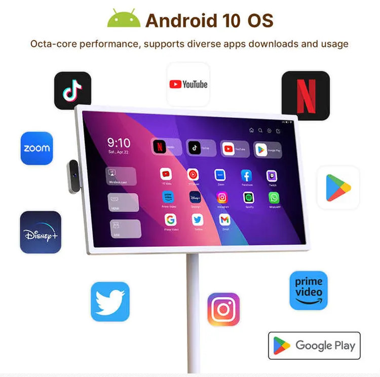 27Inch Android10 Smart Gaming Monitor Touch Screen Rotatable WIFI Work Studying Workout Floor Standing