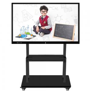 China 75 86 inch 4K mobile stand smart board Windows and android 11 system intelligent interactive flat panel for education wholesale