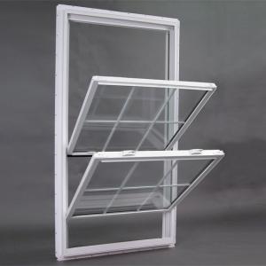 China Vertical Sliding Glass UPVC Double Glazed Sash Windows Vinyl Anti Theft wholesale