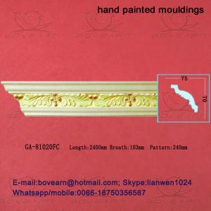 China Hand Painted PU Carved Cornices Moulding wholesale