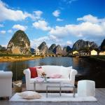 Self-adhesive, Non-Woven Fabric Interior Decoration Wallpapers CL02-054S Scenery