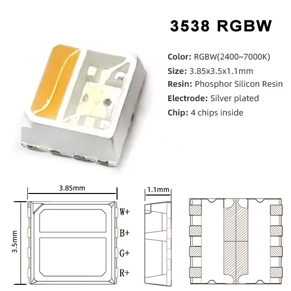 3538 RGBW LED Full Color 3535 RGB LED Chip For Flexible Multi Color LED Strip