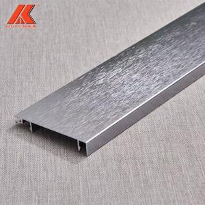China Brushed Anodized Aluminum Skirting Board For Flooring Kitchen Toe Kick on sale