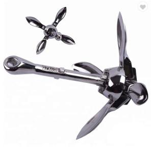 China 1.5lb 8inch Marine Hardware Folding Grapnel Anchor Silver Claw wholesale