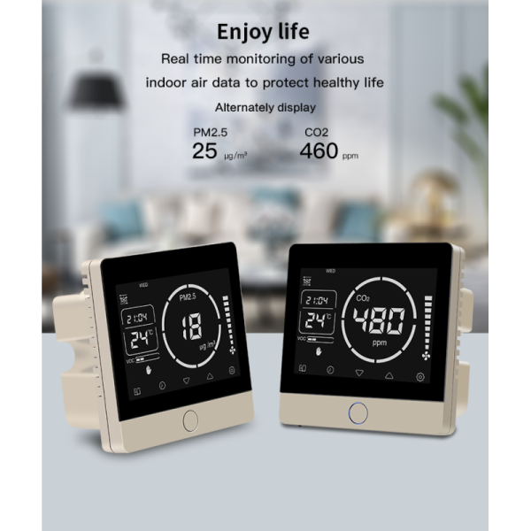 Smart Digital Ventilation Controller With Touch Key Control Real Time Air Quality Monitoring